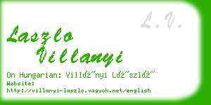 laszlo villanyi business card